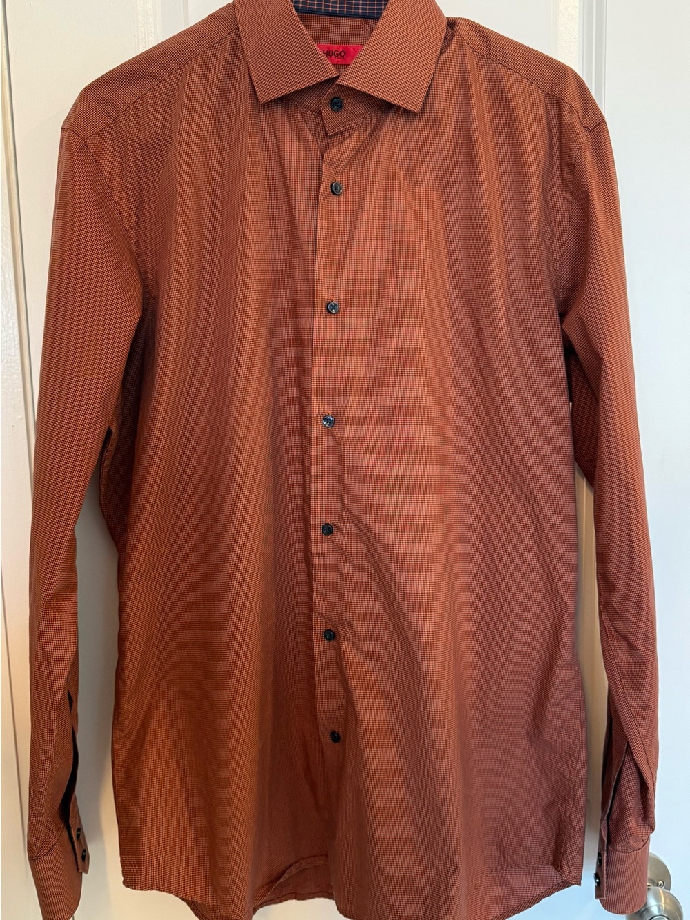 Hugo Boss Men's Long-Sleeve Dress Shirt - Rust Orange